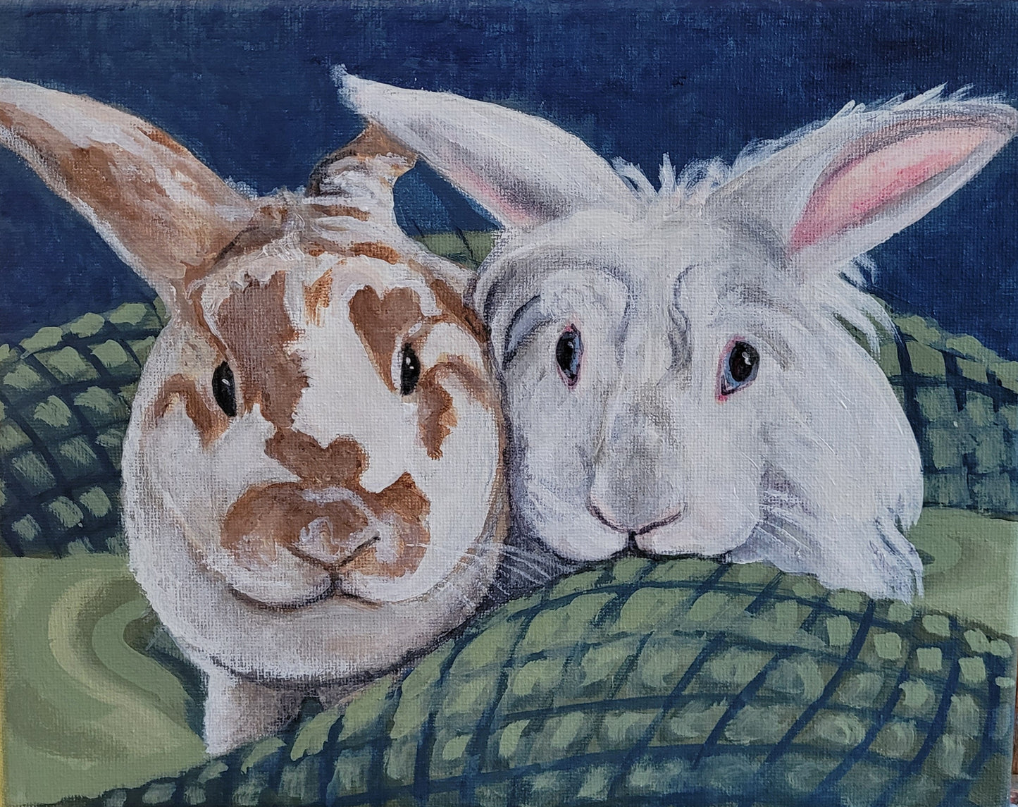 Two-Pet Portrait, hand painted acrylic