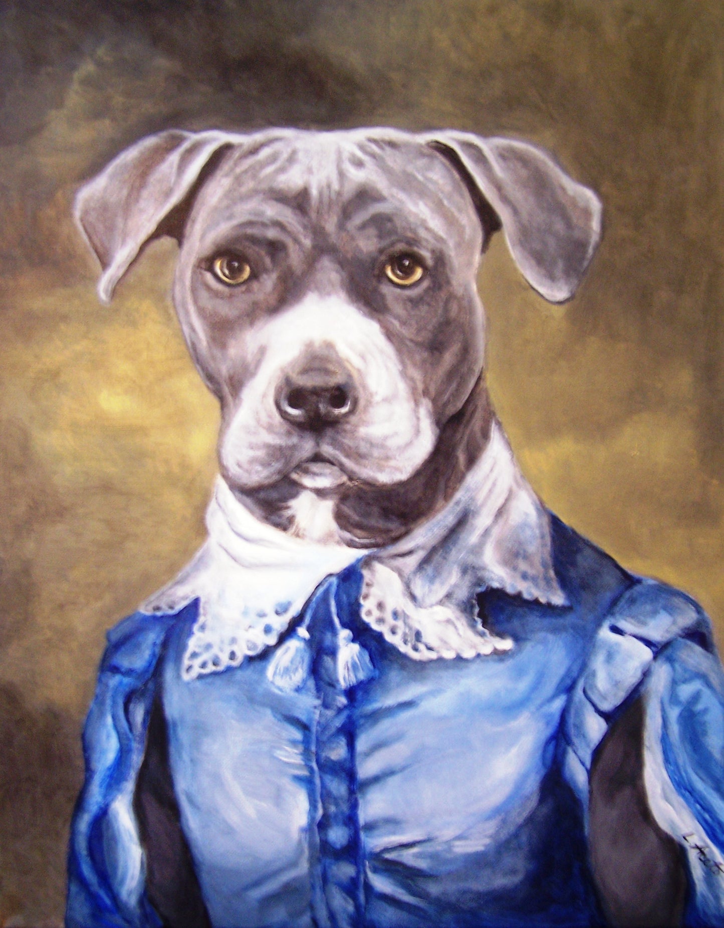Fanciful Pet Portrait, hand painted acrylic