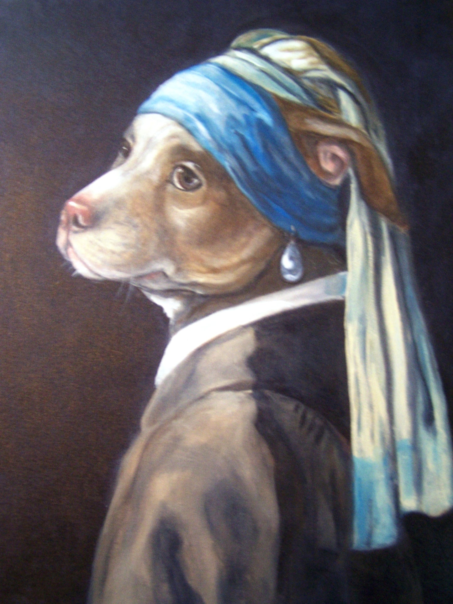 Fanciful Pet Portrait, hand painted acrylic