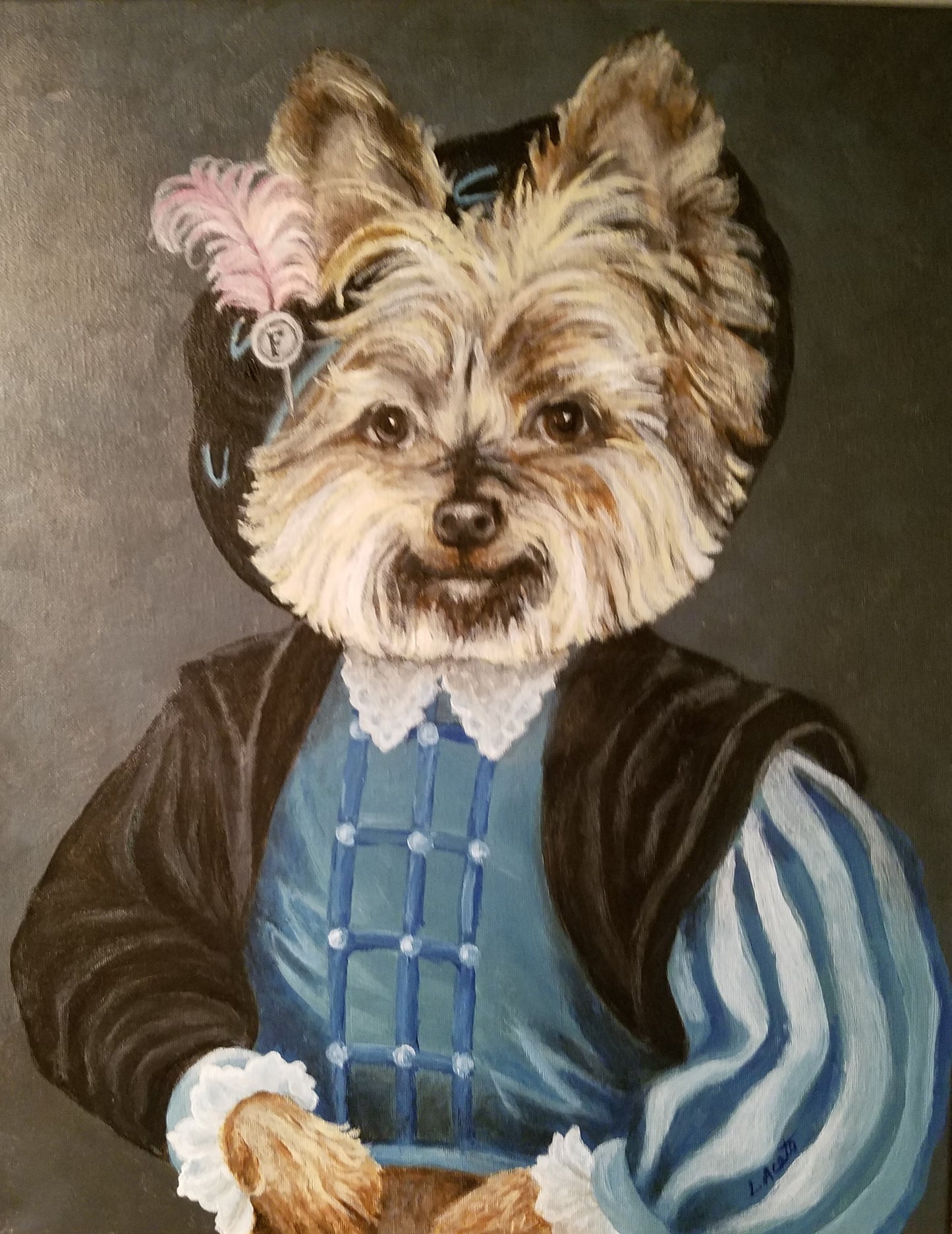 Fanciful Pet Portrait, hand painted acrylic