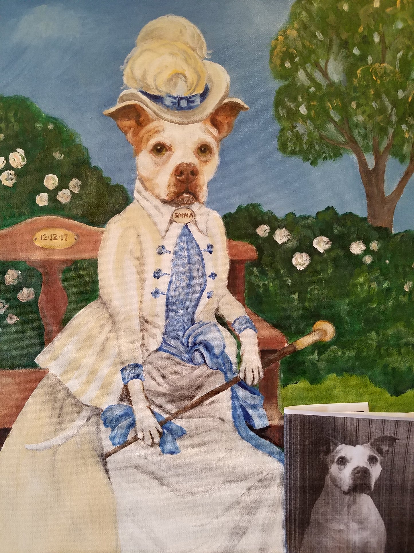 Fanciful Pet Portrait, hand painted acrylic