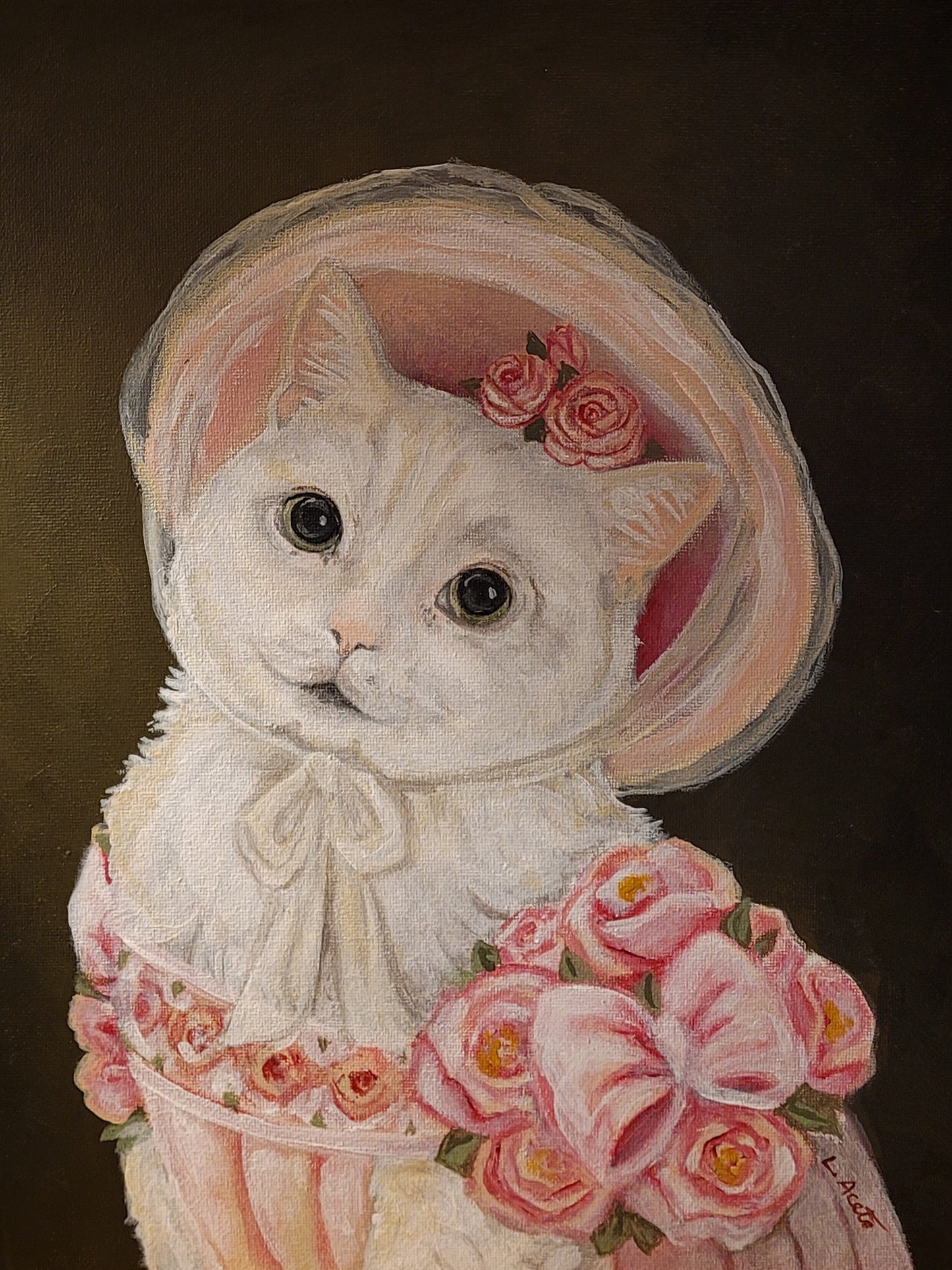 Fanciful Pet Portrait, hand painted acrylic