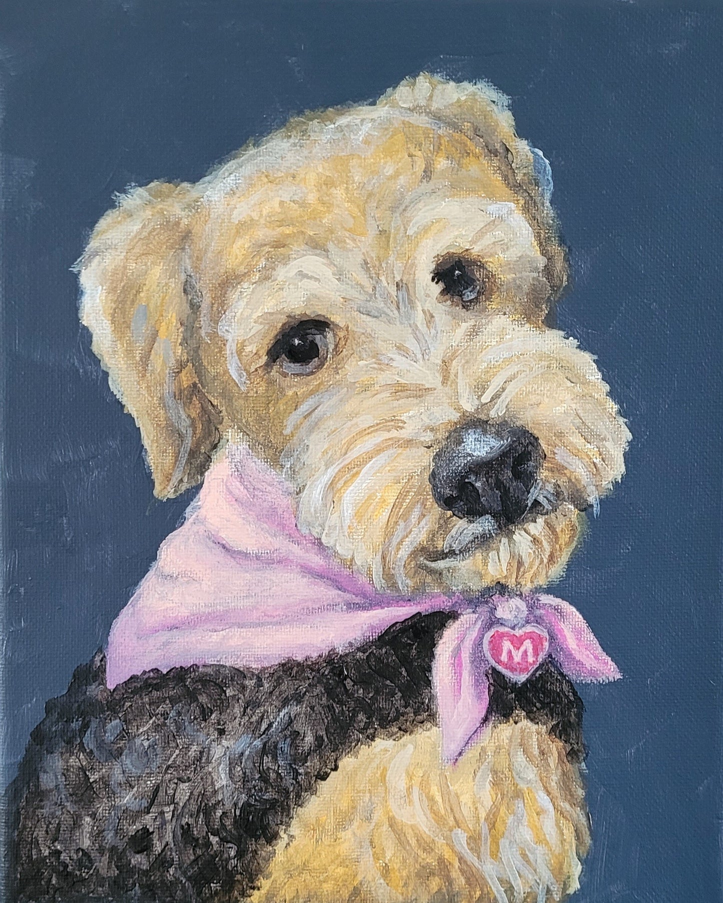 Fanciful Pet Portrait, hand painted acrylic