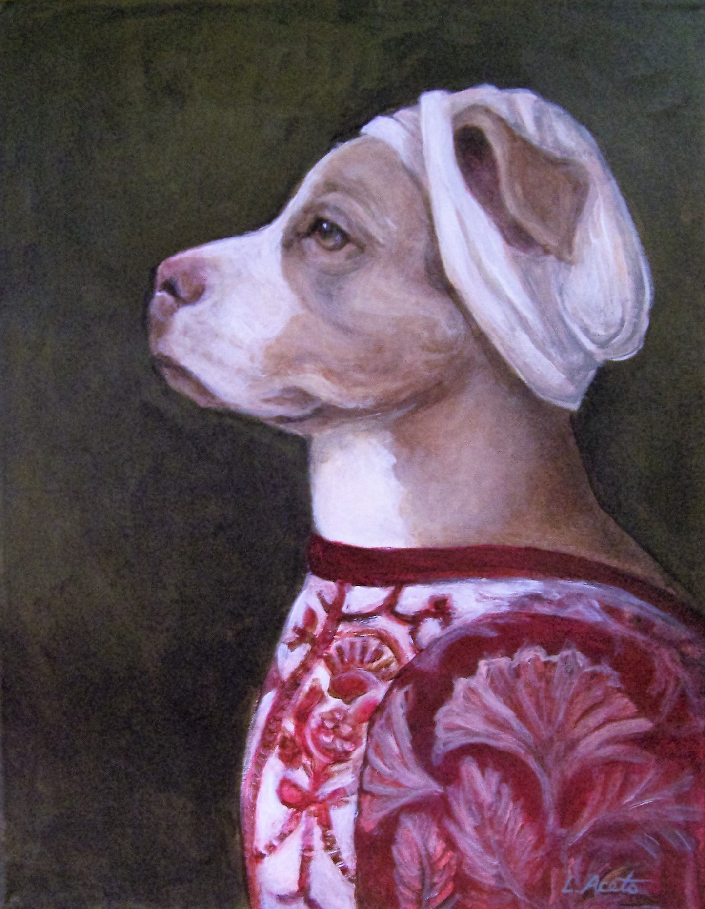 Fanciful Pet Portrait, hand painted acrylic