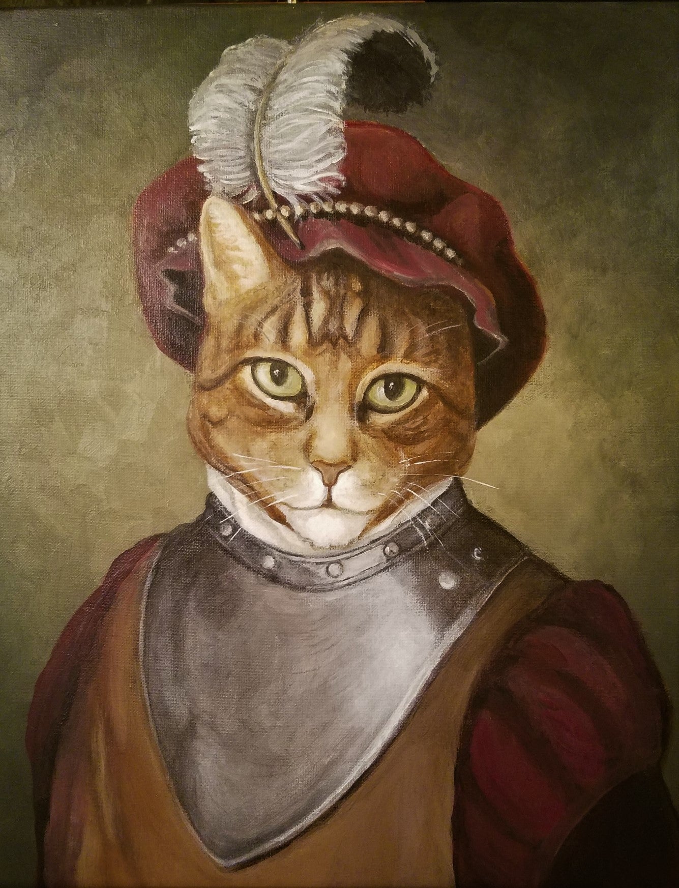 Fanciful Pet Portrait, hand painted acrylic
