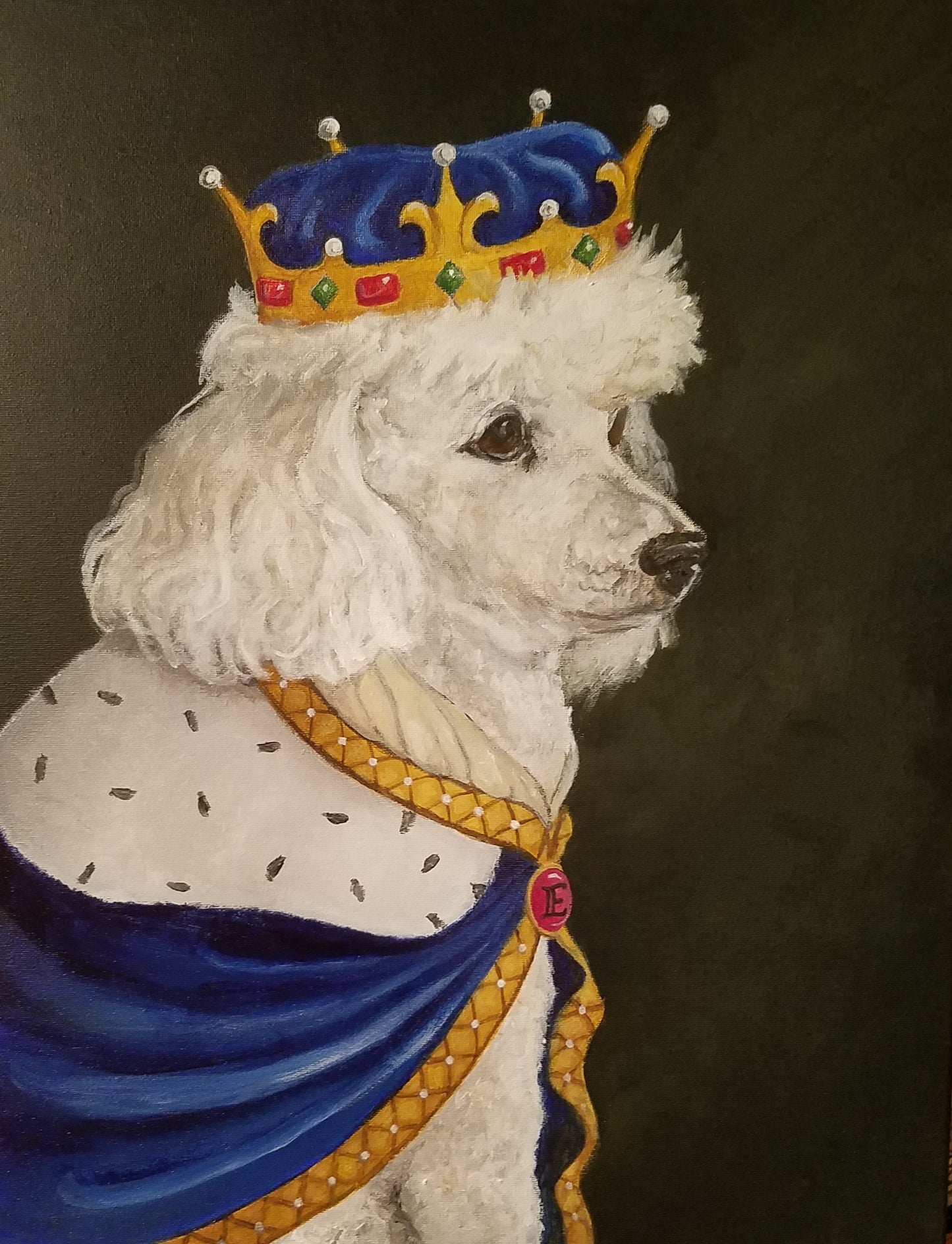 Fanciful Pet Portrait, hand painted acrylic