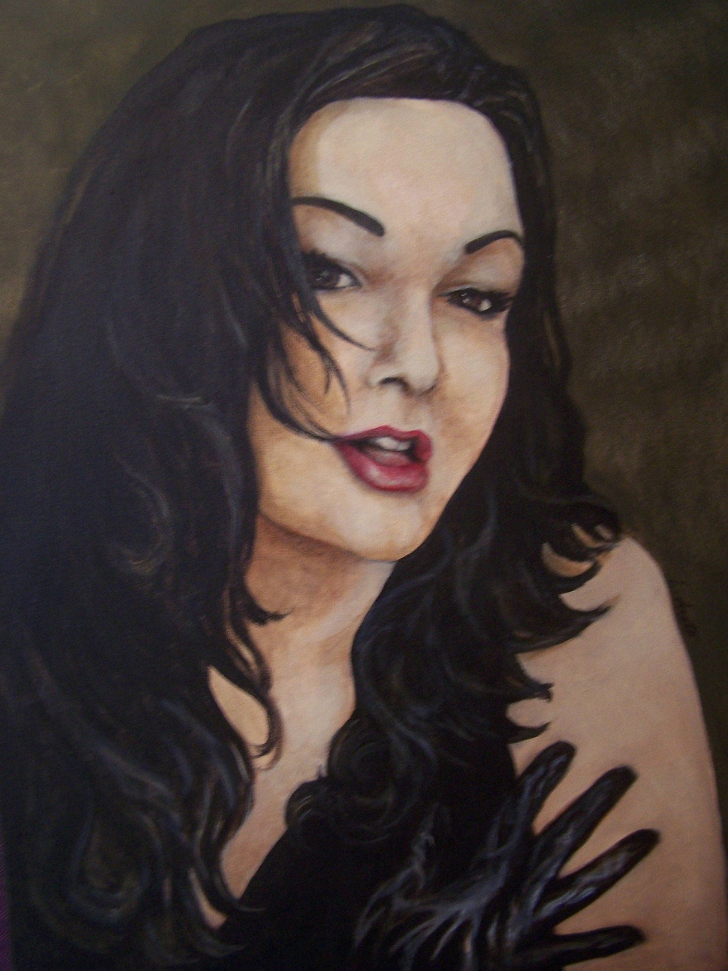 Portrait of 1 Person, hand painted acrylic