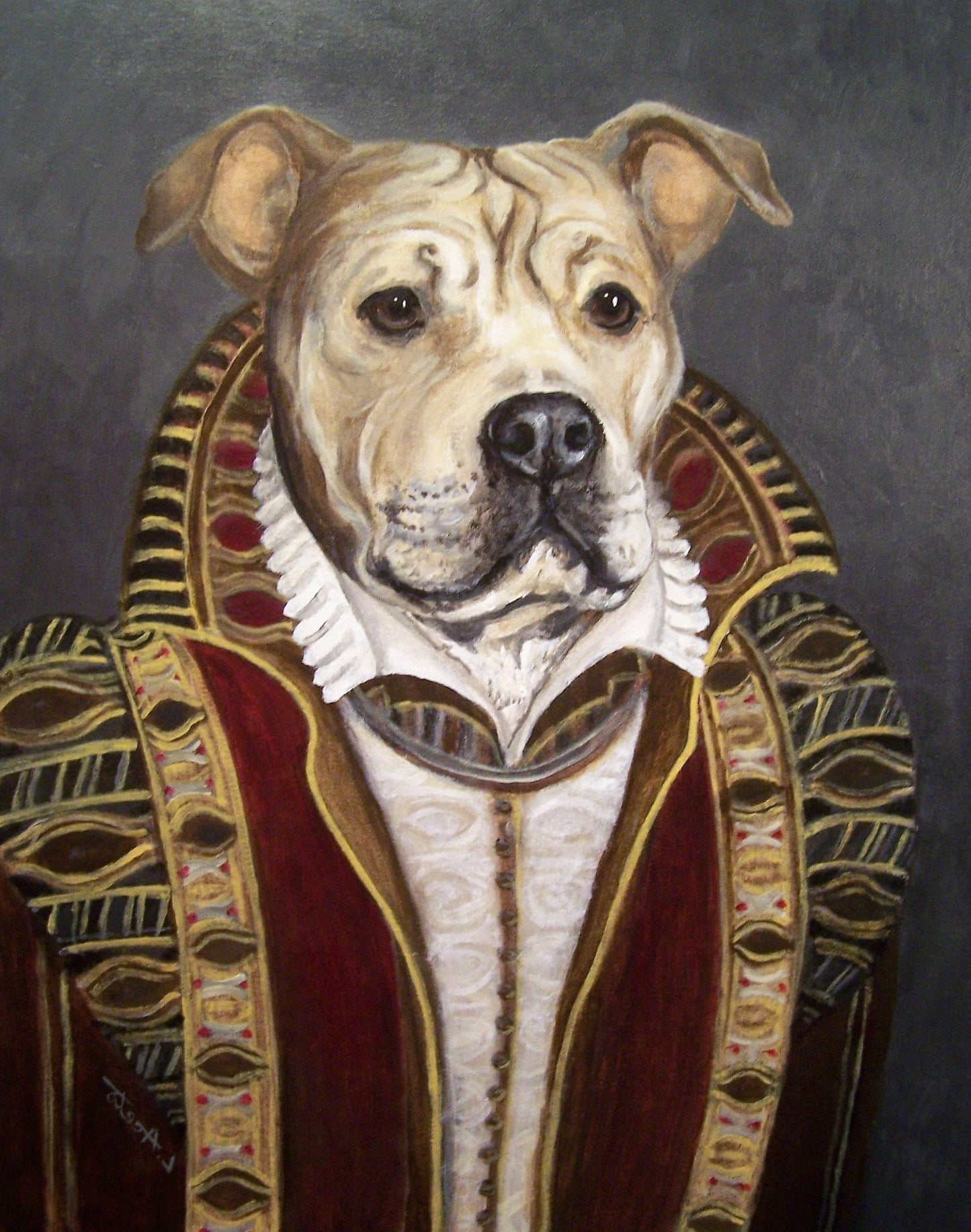 Fanciful Pet Portrait, hand painted acrylic