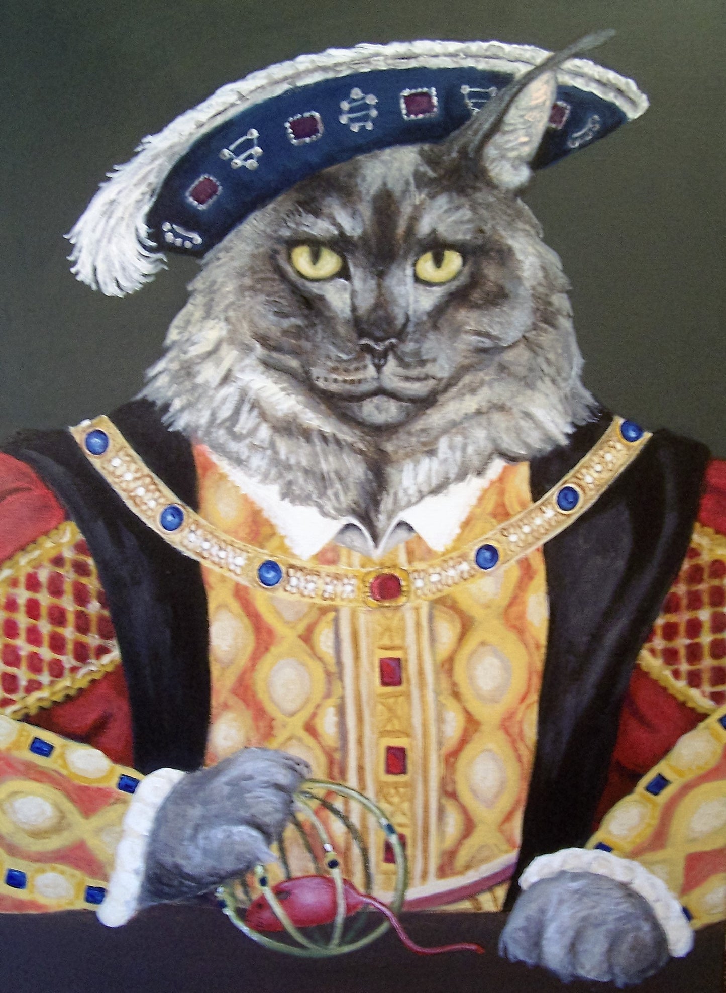 Fanciful Pet Portrait, hand painted acrylic
