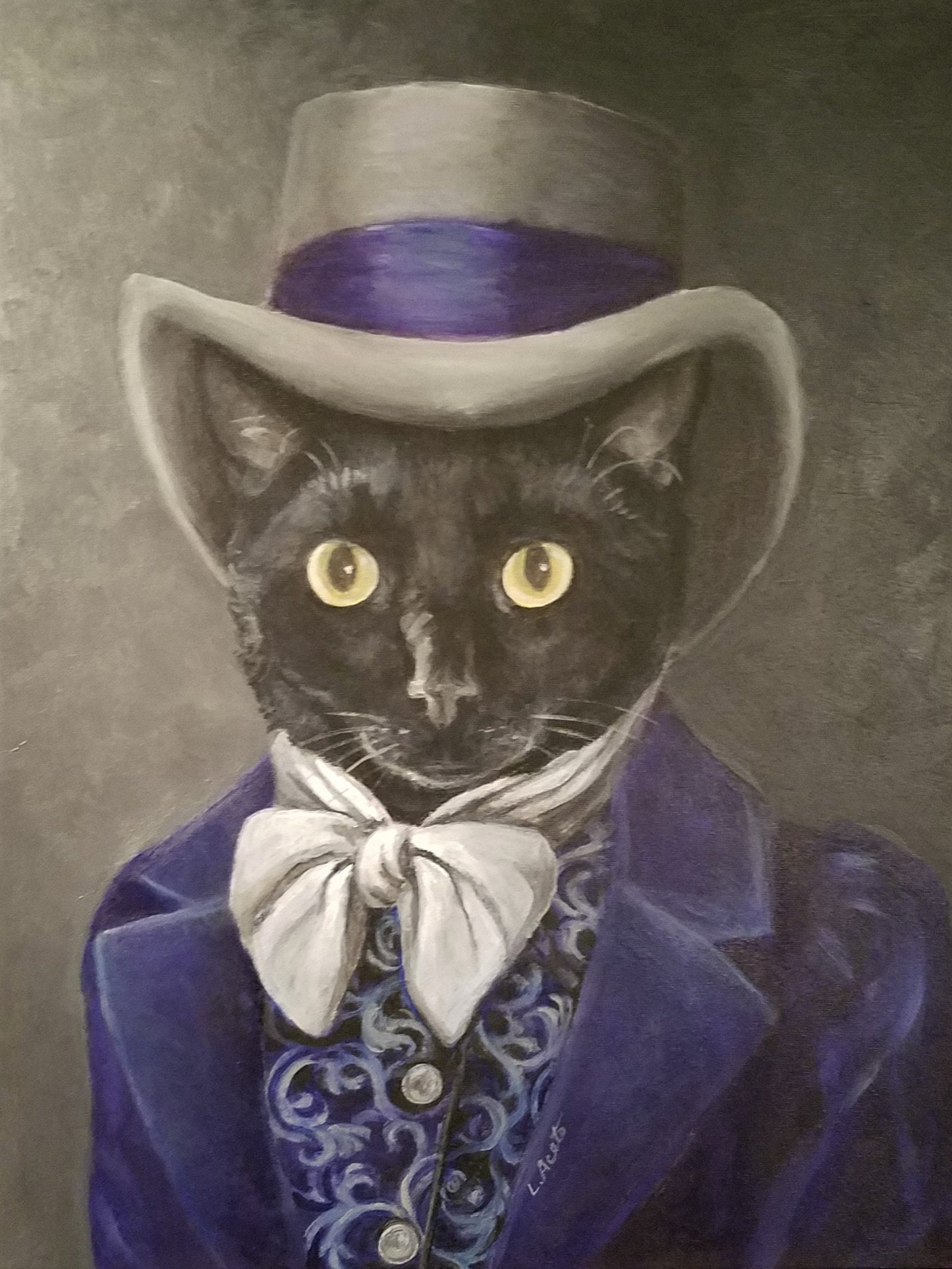 Fanciful Pet Portrait, hand painted acrylic