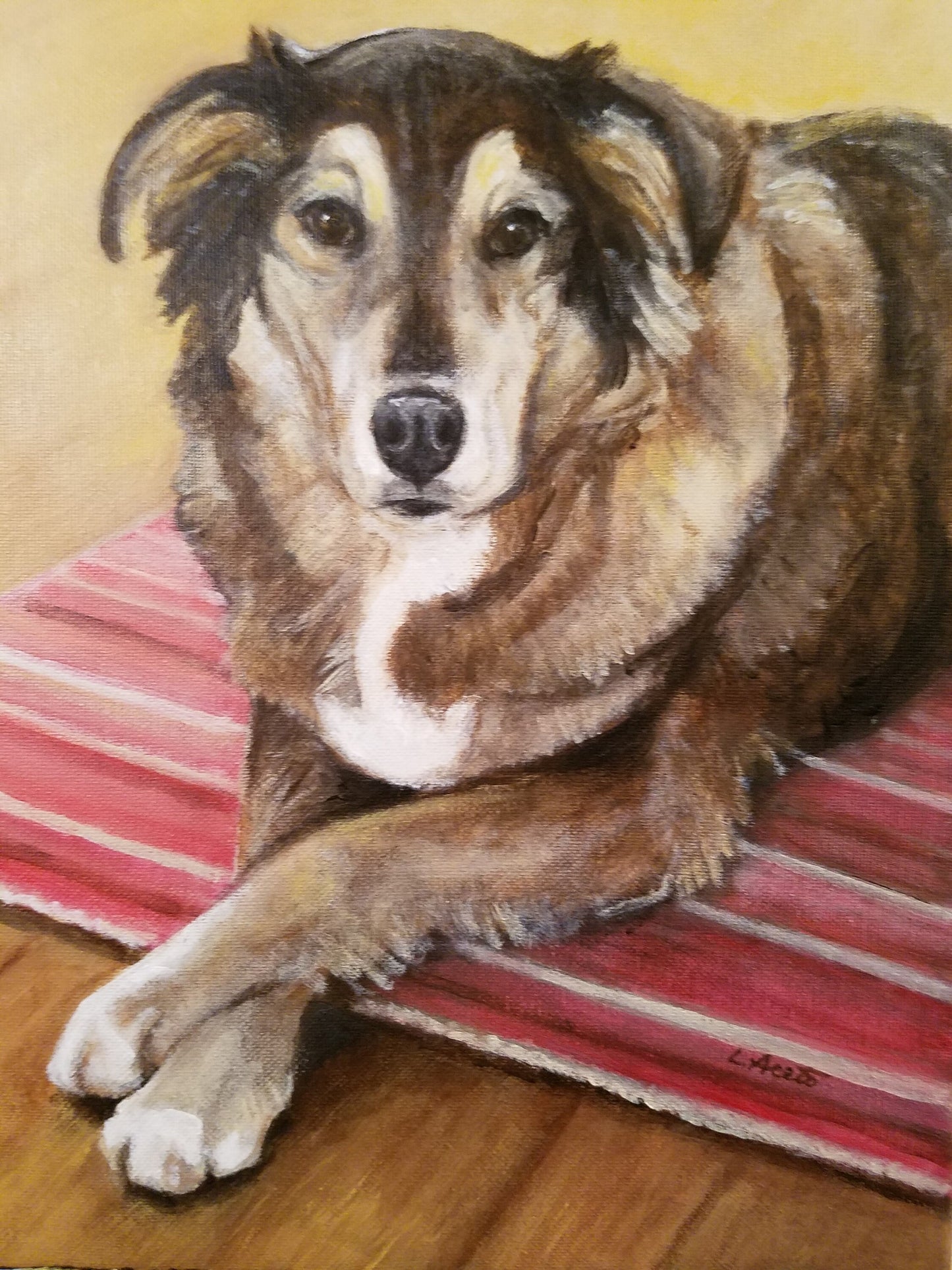 Dog Portrait Hand Painted from Photo, acrylic