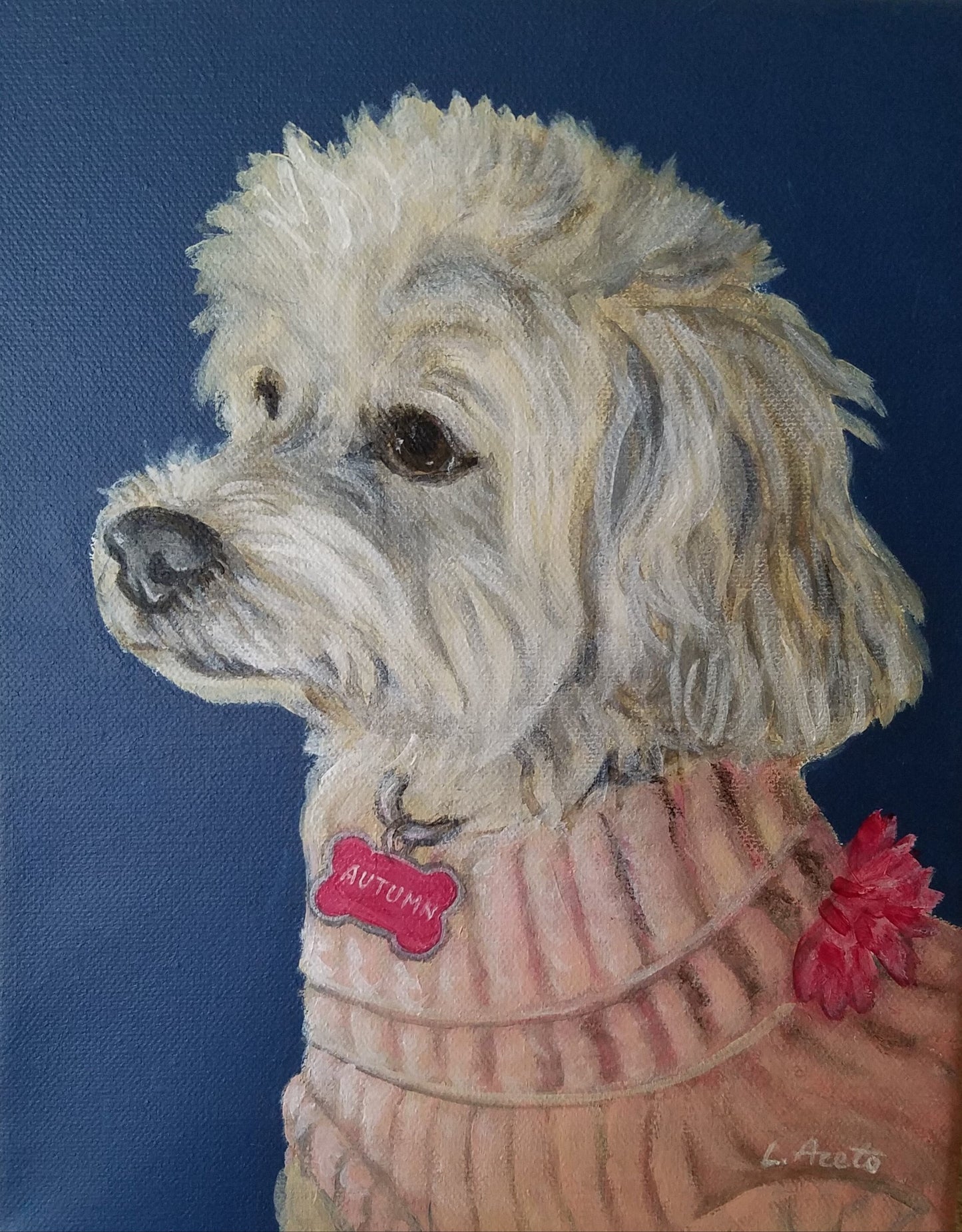 Dog Portrait Hand Painted from Photo, acrylic