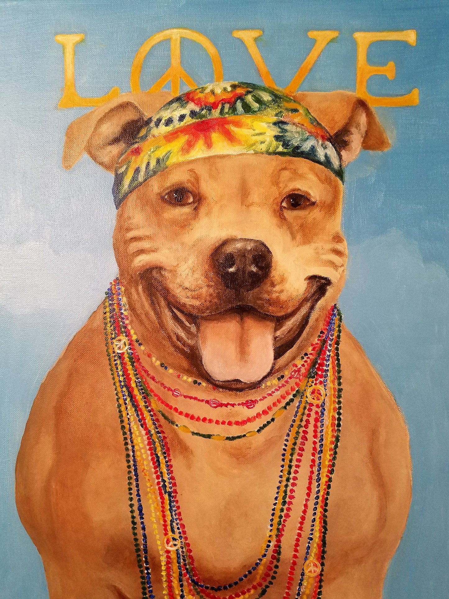 Fanciful Pet Portrait, hand painted acrylic