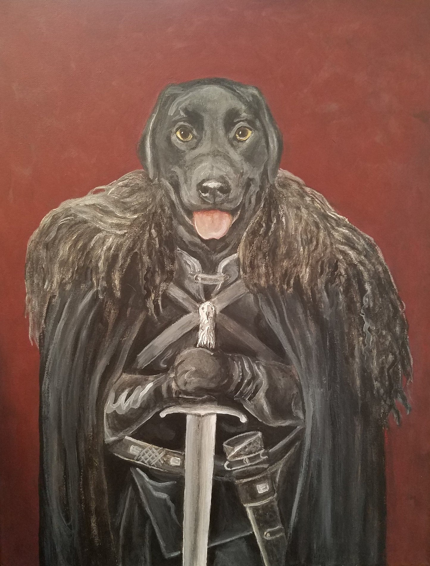 Fanciful Pet Portrait, hand painted acrylic