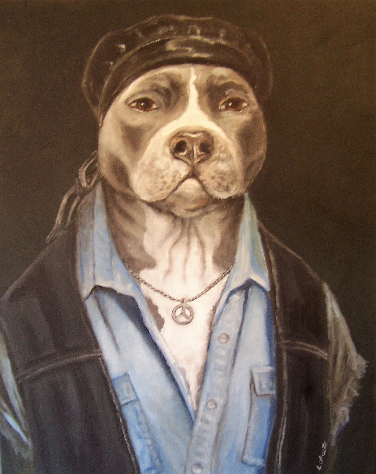 Fanciful Pet Portrait, hand painted acrylic
