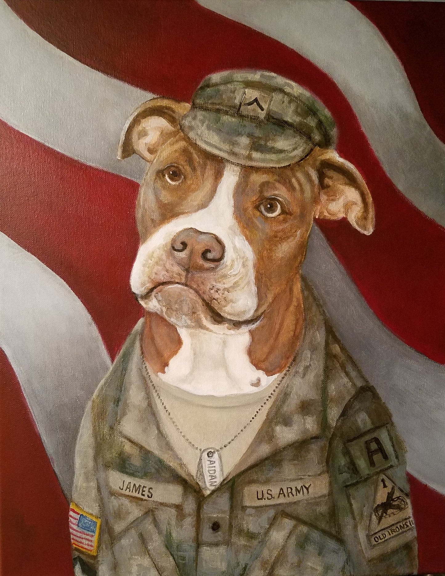Fanciful Pet Portrait, hand painted acrylic