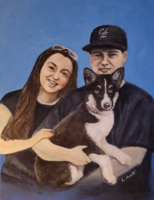 Portrait of 2 People  with  1 Pet