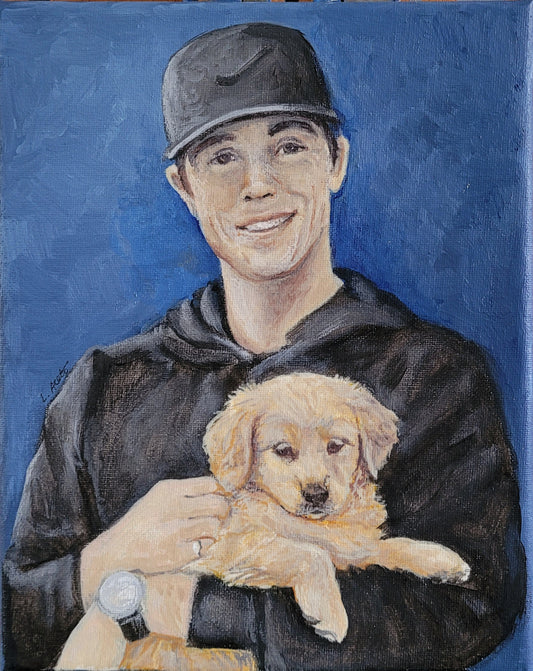 Portrait of 1 Person with 1 Pet