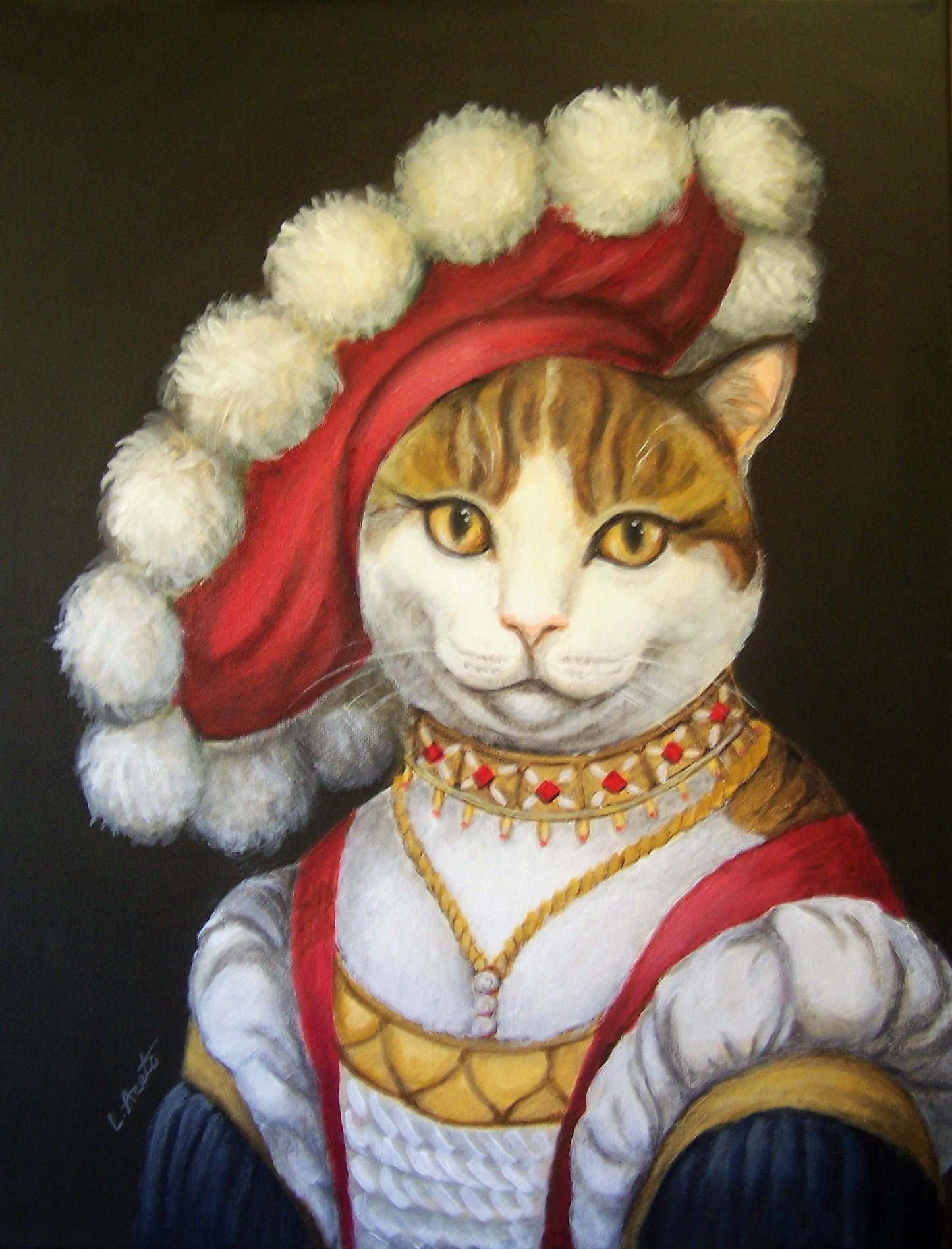 Costumed Pet Portrait Hand Painted acrylic