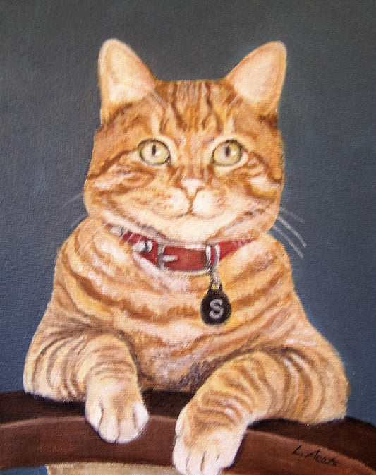Cat Portrait Hand Painted from Photo, acrylic