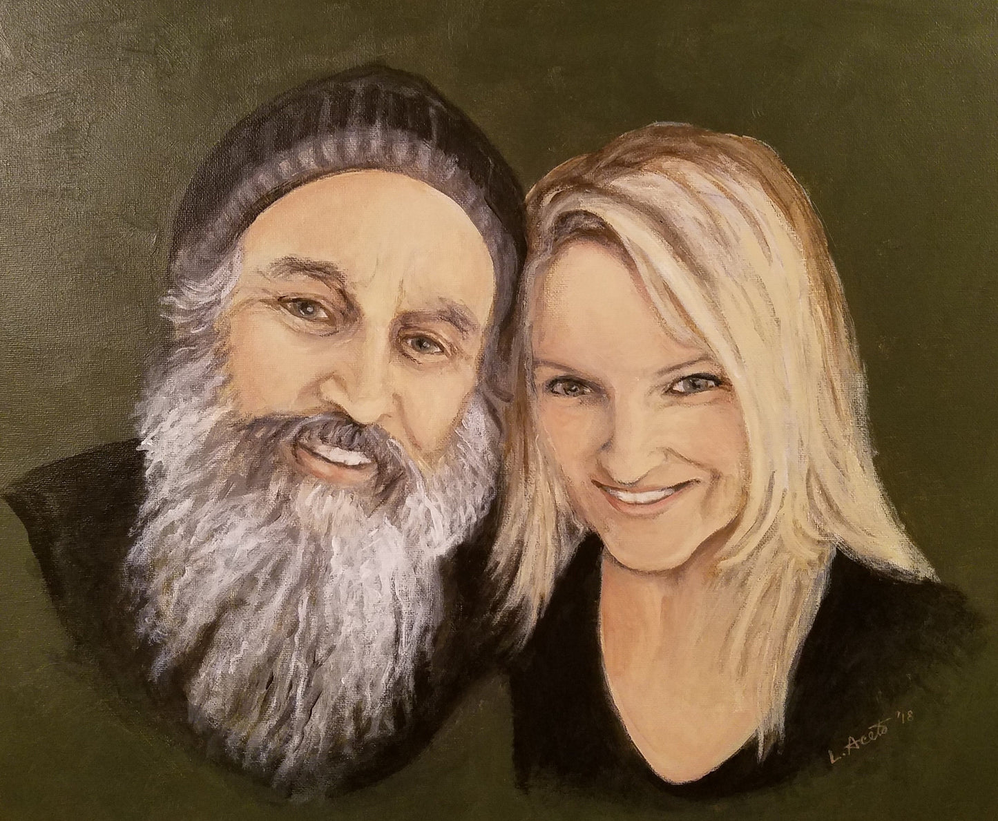 2-Person Portrait, 11"x 14" acrylic painting