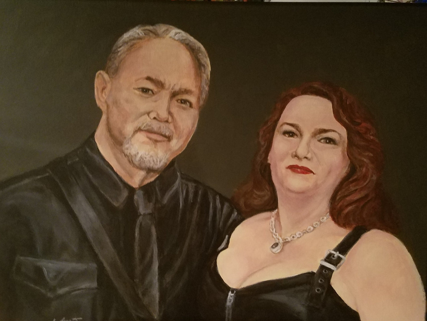 2-Person Portrait, 11"x 14" acrylic painting