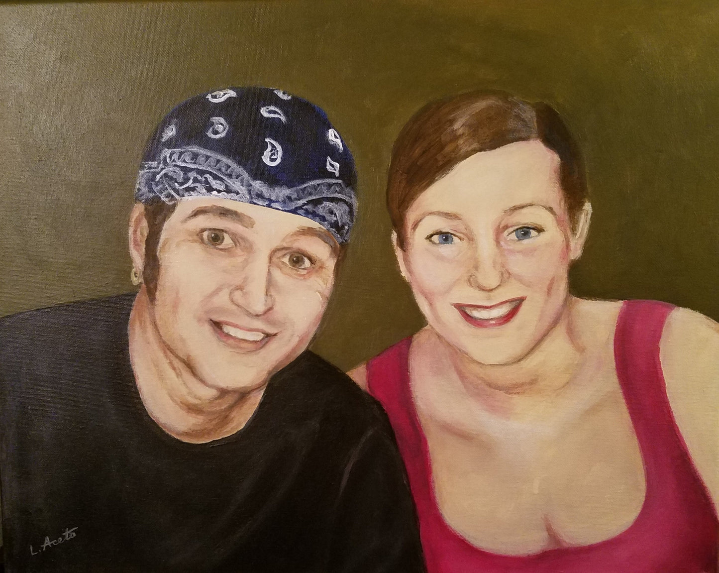 2-Person Portrait, 11"x 14" acrylic painting