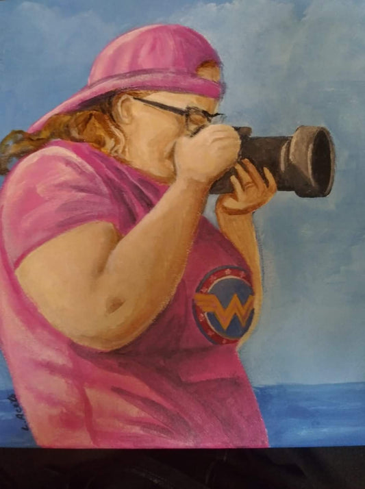 Portrait of 1 Person, hand painted acrylic